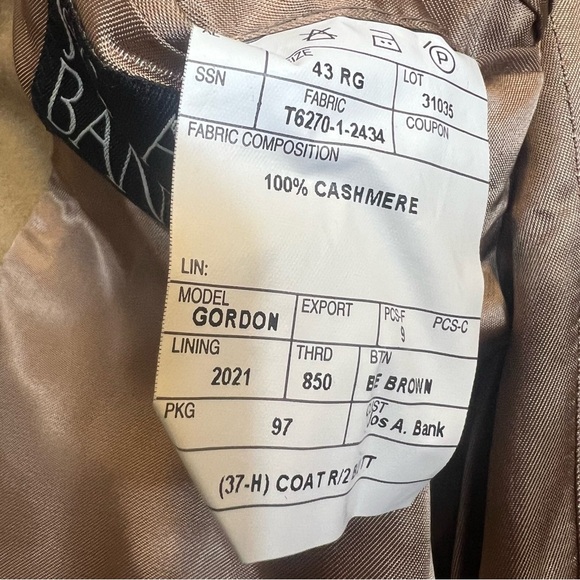 Jos A Bank Men Cashmere Blazer Size 43 R - Picture 5 of 5